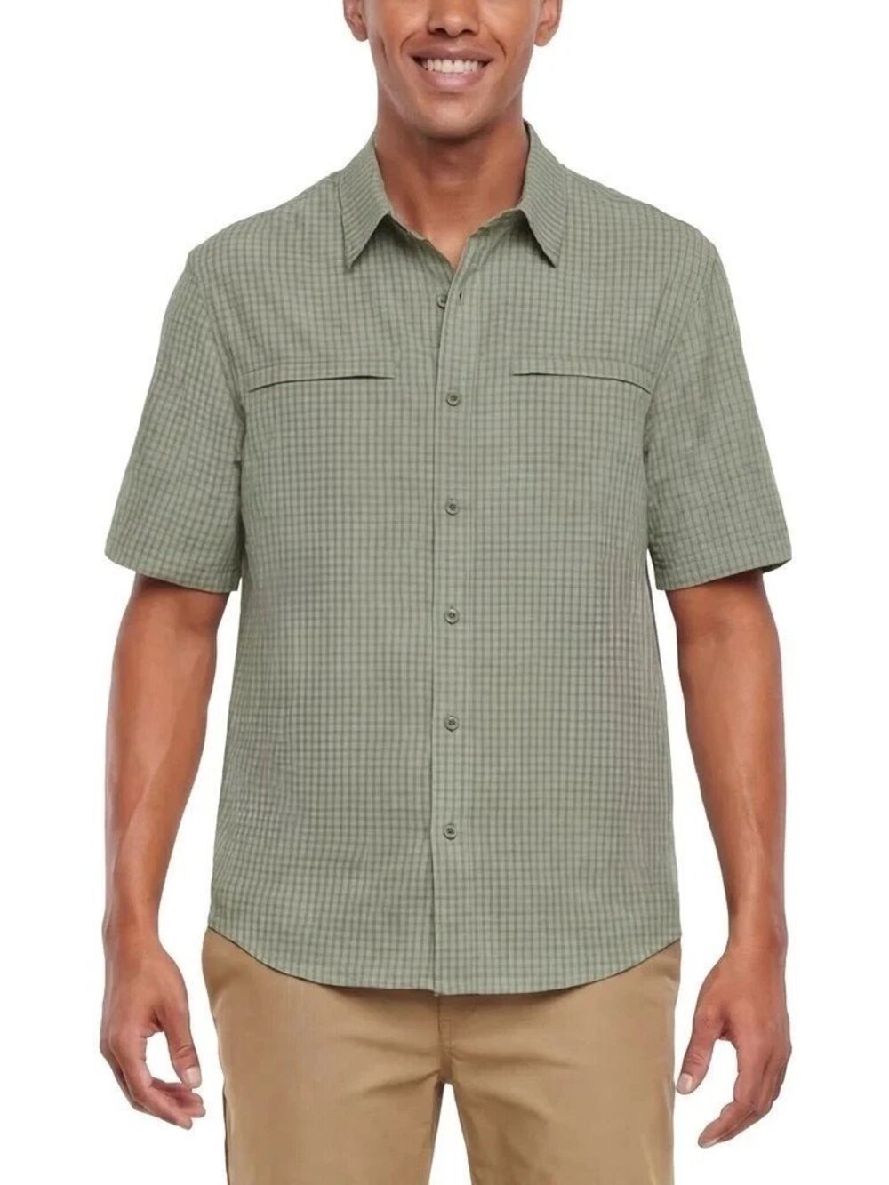 NWT Orvis Men's Short Sleeve Woven Shirt, UPF 30, Green, Size Small